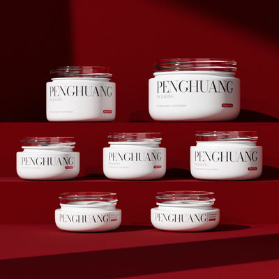 Individuelle Creme-Glasbehälter für Lippenbalsam in Weiß/Transparent/Individuell mit individuellem Logo und individueller Farbe/Druck