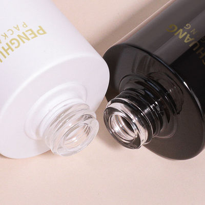 Runde Glas-Tropfflasche mit individuellem Logo nach Kundenwunsch