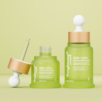 Essenzöl-Serumflasche mit Heißfolienprägung, die eine stilvolle Kosmetikverpackung und die Attraktivität von Hautpflegeprodukten bietet