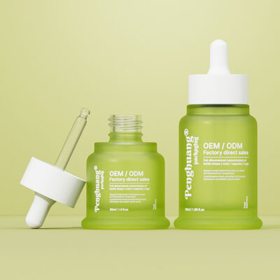 Essenzöl-Serumflasche mit Heißfolienprägung, die eine stilvolle Kosmetikverpackung und die Attraktivität von Hautpflegeprodukten bietet