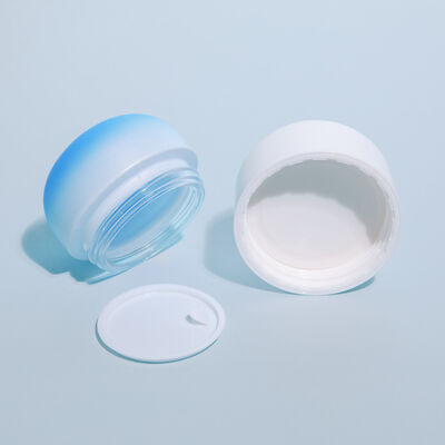 Kosmetikverpackungsset mit Glas-Kosmetikflaschen, goldenem Verschluss, Cremetiegeln, Lotionflaschen, anpassbarer Verpackung und mehreren Größen