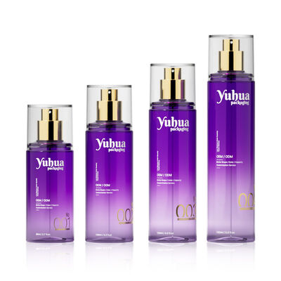 Kosmetikverpackungsset Kunststoffflaschen mit individuellem Logo Siebdruck und Heißprägedruck für Toner, Lotion und Serumaufbewahrung