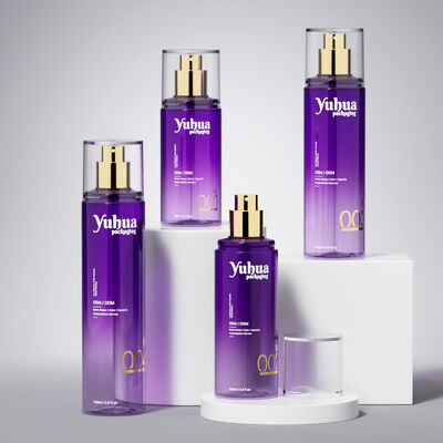 Kosmetikverpackungsset Kunststoffflaschen mit individuellem Logo Siebdruck und Heißprägedruck für Toner, Lotion und Serumaufbewahrung