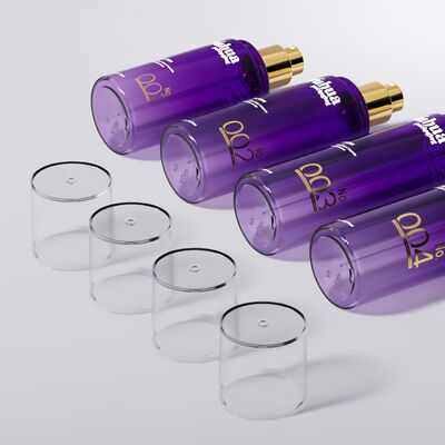 Kosmetikverpackungsset Kunststoffflaschen mit individuellem Logo Siebdruck und Heißprägedruck für Toner, Lotion und Serumaufbewahrung