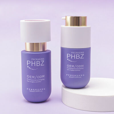 Komplexe Kosmetikverpackung mit Luxus-Glasflaschen goldene Kappe Lotion Flaschen Creme-Gläser und kosmetische Verpackung