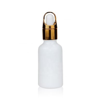 Der hohen Qualität kosmetische weiße Glastropfflasche der Porzellan-Tropfflasche-30ml