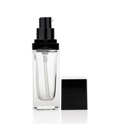 Klare bereifte Flaschen 30ml Logo Print Square Shaped der flüssigen Grundierung