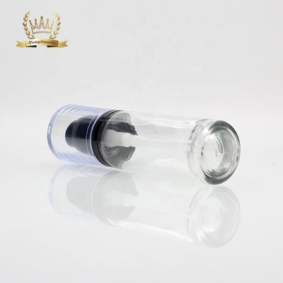 Luxuskosmetik der runden-30ml, die Flasche der Glas-flüssigen Grundierung mit Schönheits-Pumpe verpacken