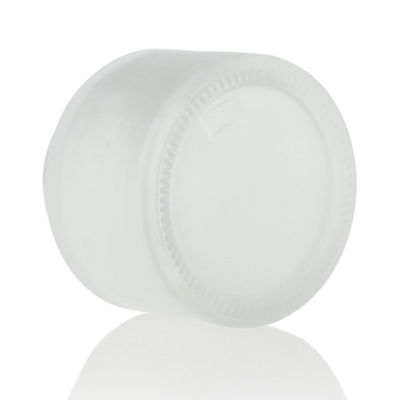 Hoher weißer Cremetiegel des Mattglas-50g mit Luxusacrylgolddeckel