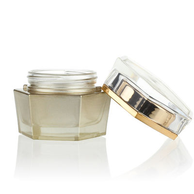 Luxus-kosmetisches Glas 30g, das sechseckige Glasgefäße Skincare verpackt