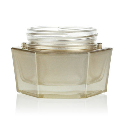 Luxus-kosmetisches Glas 30g, das sechseckige Glasgefäße Skincare verpackt