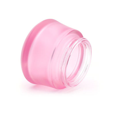 Rosa LuxusGlasgefäße der Creme-50ml ringsum Frost mit Plastikkappe