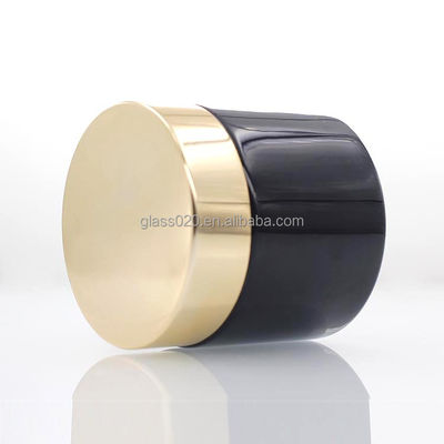 Verpackendes Glasmaterial des glatten schwarzen Cremetiegels 60g mit Plastikdeckel