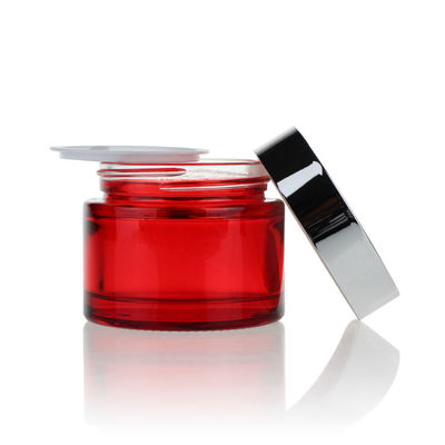 Rote Luxus-kosmetische verpackende gesetzte Sprüher-Überwurfmutter-Dichtung der Pumpen-30ml-120ml
