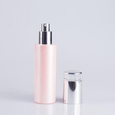 Pink Painting 100ml 3.4oz Glass Cosmetic Pump Bottle for Skin Care Lotion