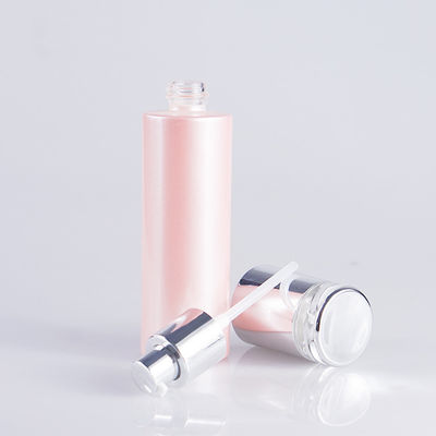 Rosa Glas-kosmetische Pumpflasche der Malerei-100ml 3.4oz für Hautpflege-Lotion