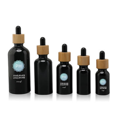 Runde schwarze BambusTropfflasche des ätherischen Öls 5ml