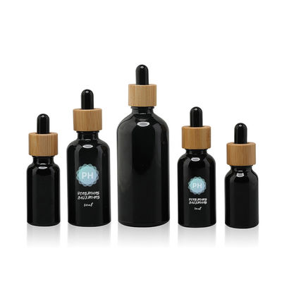 Runde schwarze BambusTropfflasche des ätherischen Öls 5ml
