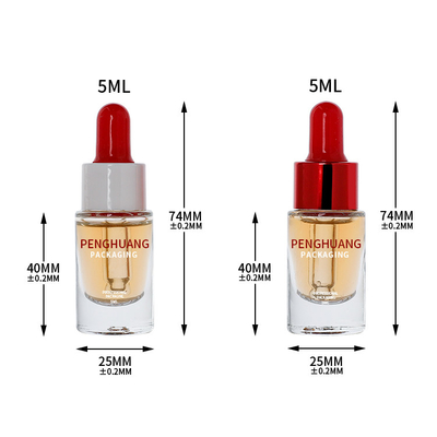 Großhandels-Flaschen-Tropfenzähler-kosmetische Glasflaschenhautpflege des ätherischen Öls der Runde 5ml