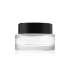 Black White Round Face Cream Jar Clear Glass Cream Jar Cosmetic Packaging 50g 30g