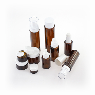 Kosmetische Glassahnelotions-Pumpen-Sprühflasche stellte leeres Skincare Verpacken ein