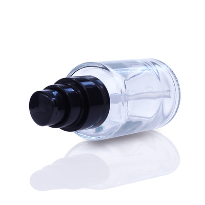 Verpackende Glasflasche F034 der leeren schwarzen Pumpen-Lotions-Flaschen-flüssigen Grundierung