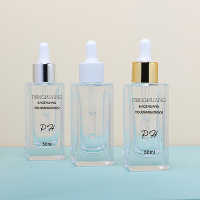 Quadrat-Glas-Flasche der MSDS-Hautpflege-Serum-Tropfflasche-50ml