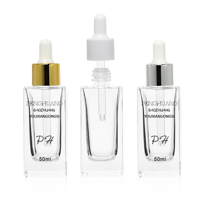 Quadrat-Glas-Flasche der MSDS-Hautpflege-Serum-Tropfflasche-50ml