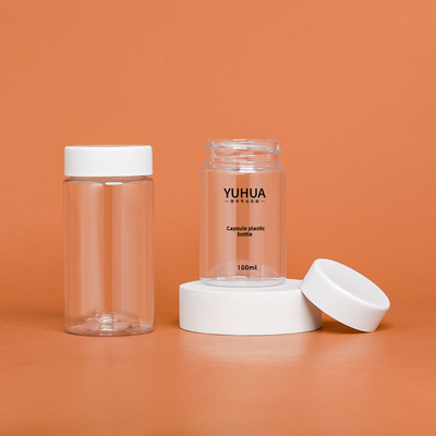Zylinderförmiges Plastikflaschen-Haustier-Material mit weißes Kappe leeres HAUSTIER Plastikflasche