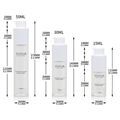 Luftloses HAUSTIER Plastiktransparente runde Form flaschen-15ml 30ml 50ml