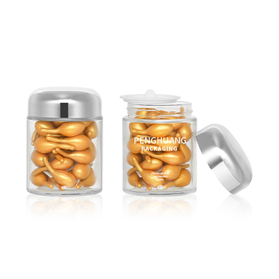 Runder Glas-Behälter der Kapsel-100g mit Rose Golden Cap Sliver Cap-Glasgefäß Packaing
