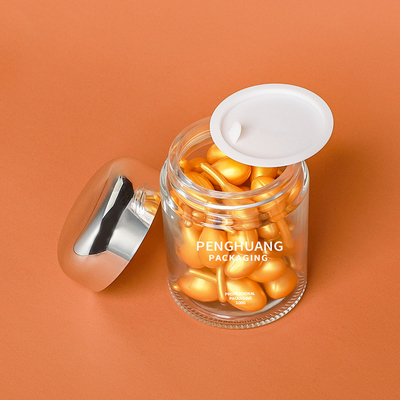 Runder Glas-Behälter der Kapsel-100g mit Rose Golden Cap Sliver Cap-Glasgefäß Packaing