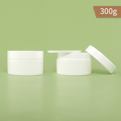 Plastikglas-einzelne Wand-weißes Farbglas und -kappe 300g pp. mit pp.-Dichtung