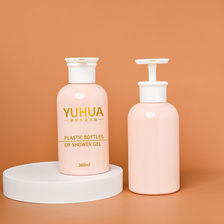 füllt das Kunststoffgehäuse 360ml rosa Farbe mit heißer stempelnder Lotions-Pumpe ab