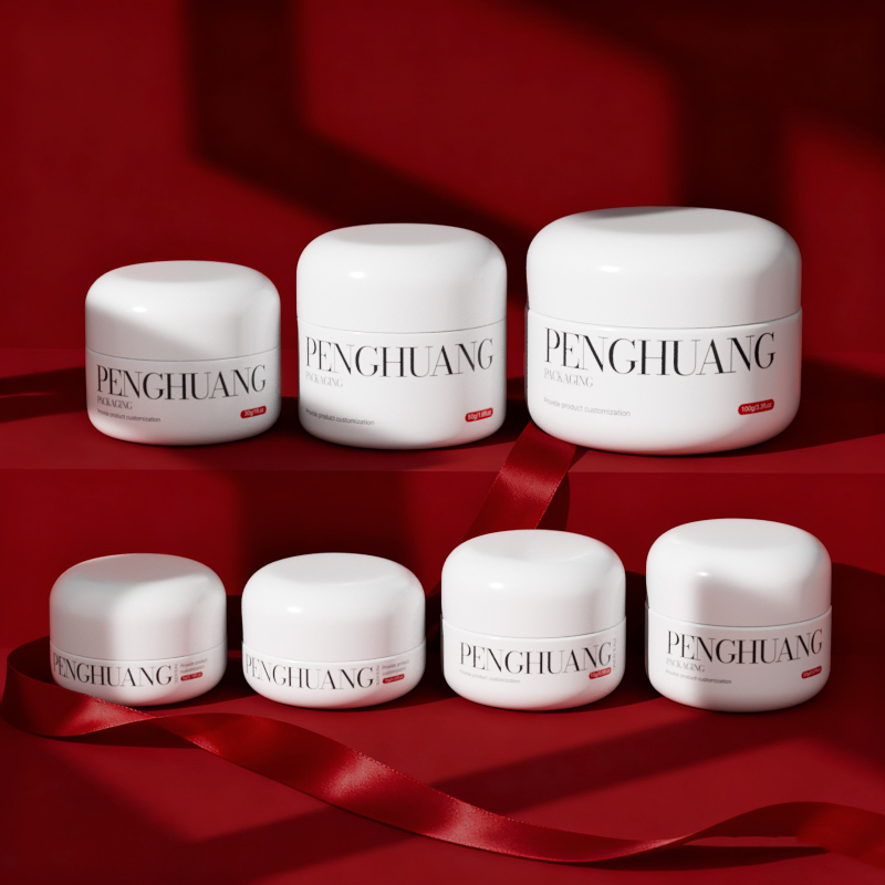 Individuelle Creme-Glasbehälter für Lippenbalsam in Weiß/Transparent/Individuell mit individuellem Logo und individueller Farbe/Druck