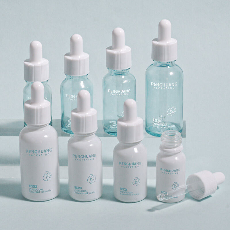Glas-Öl-Dropper Glasflasche Logo Custom glatter Behälter für ätherische Öle Serum und kosmetische Anwendungen