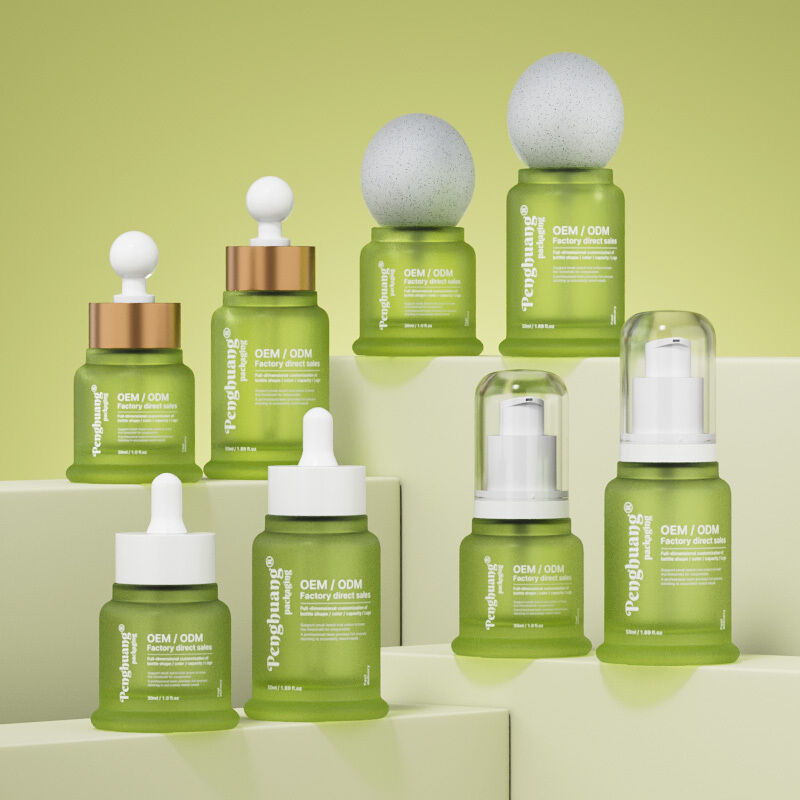 Essenzöl-Serumflasche mit Heißfolienprägung, die eine stilvolle Kosmetikverpackung und die Attraktivität von Hautpflegeprodukten bietet