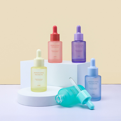 Tropfflaschen des Serum-30ml bereiften buntes Verpackenglas-ätherisches Öl Skincare