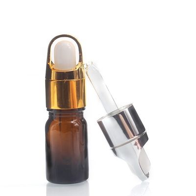 Flaschen ätherischen Öls des Amber Color Glass Bottles With-Tropfenzähler-kundenspezifische der Farbe5ml