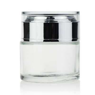 Kosmetisches Glas des Fabrikpreis-klare Großhandelscreme-kosmetisches Behälter-Glas-50ml