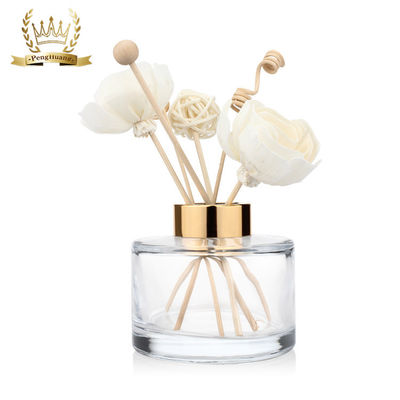 Dekorative Glasflaschen-Runde des Diffusor-200ml klar mit Kappe