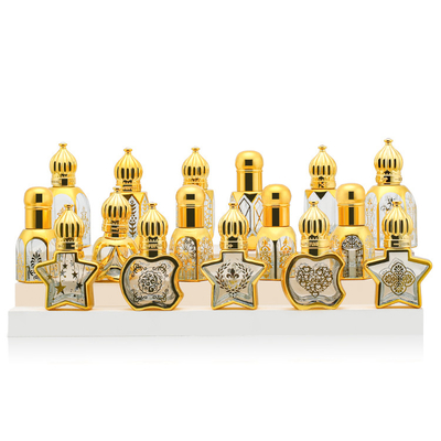 Schönheit, die Mini Glass Roll On Bottles 12ml für das Parfüm verpackt das goldene Funkeln verpackt