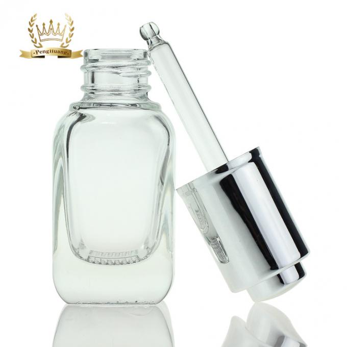 Kosmetische Verpackenrechteck-serumtropfenzähler-Glasflaschenkosmetik der quadratischen Klarglas-Serum-Tropfflasche der flaschen-30ml Gesichts