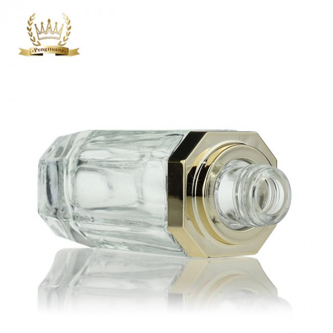 Glasflasche der kundenspezifischen weißen Wimper mit Goldaluminiumtropfenzähler