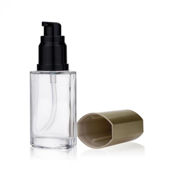 Kosmetische Verpackenflaschen-Grundlagen-Luxusflasche des Glas-40ML mit Goldpumpe für Make-up