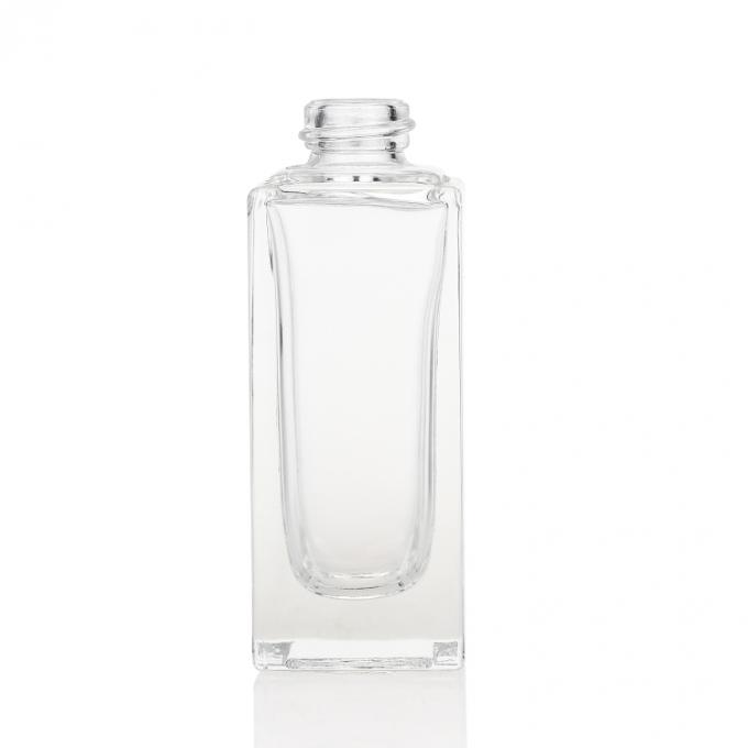 Populäre klare Grundlagen-Glas-Flasche Logo Print Square Shapeds 30ml mit Lotions-Pumpe