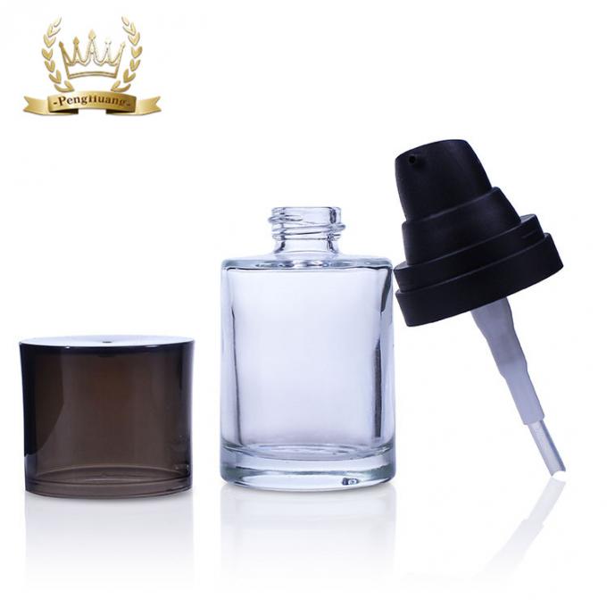 Der hohen Qualität Grundlagen-Flasche des Klarglas-kosmetische Verpackengesichts-30ml mit Pumpe