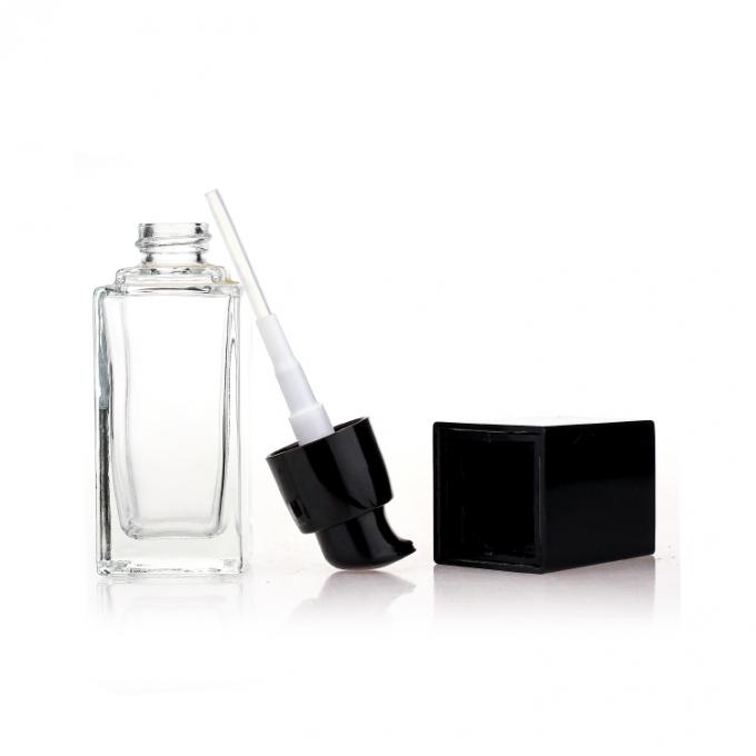 Klare kosmetische Pumpen-Glas-Flasche Glasflaschen-bereifte Make-upder flüssigen grundierung des leeren Quadrat-35ml