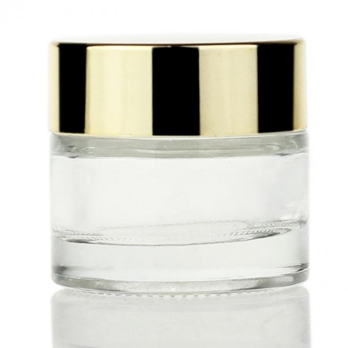 Freies Beispielsoemluxusgolddeckungs-GroßhandelsKlarglas-kosmetischer Cremetiegel 10g für Creme