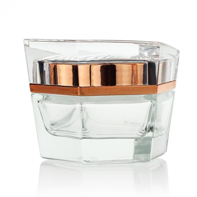 Cremetiegels Manufaktur kosmetisches Glasglas des transparenten skincare Gläser 30g mit Acrylkappe und Abdeckung